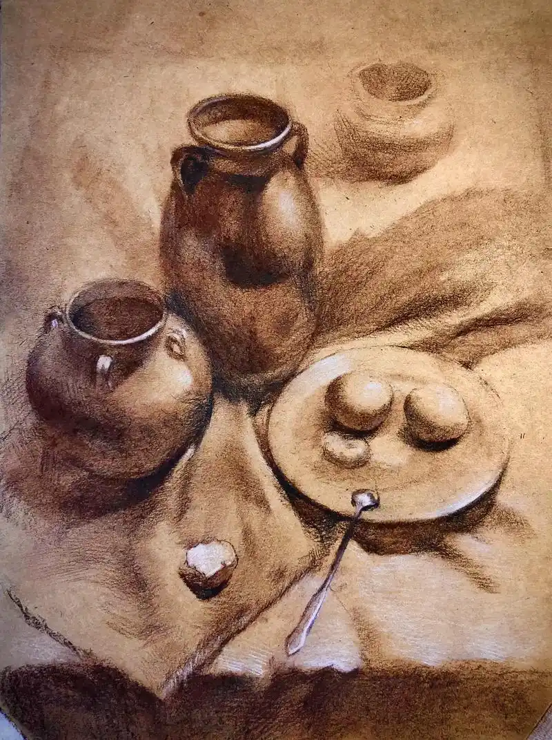 素描静物组合#美术生 #素描 #美术老师 #零基础学画画 # - 抖音