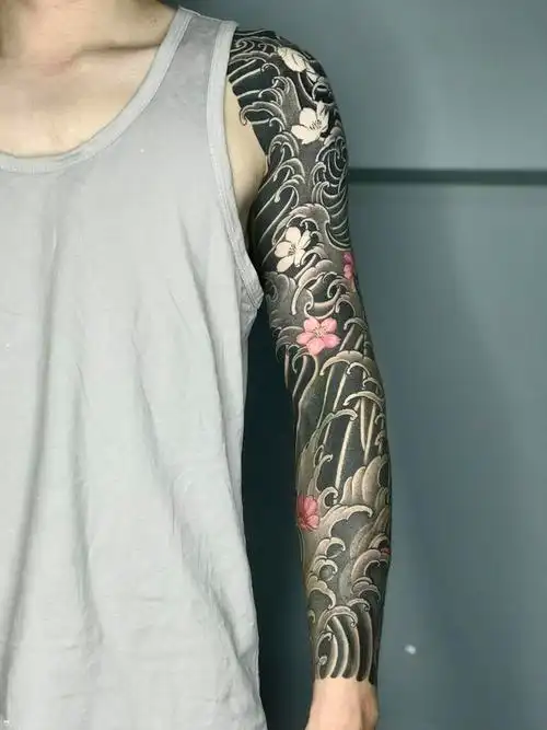 传统花臂_纹身图案手稿图片_元极的纹身作品集