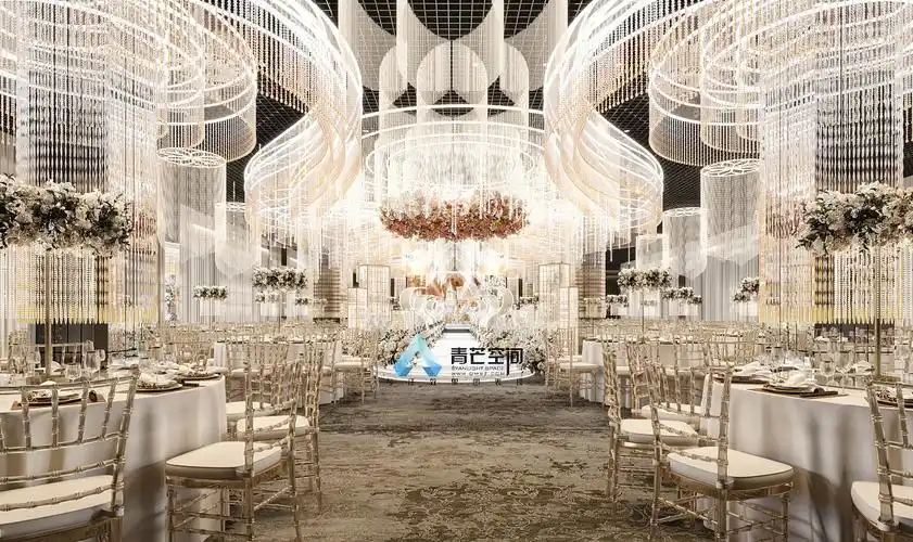 大型婚宴厅婚礼酒店布置效果图