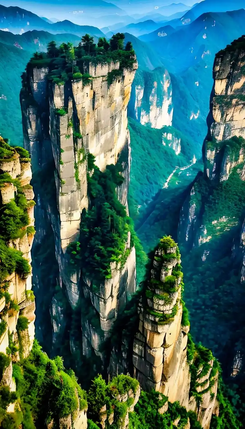 张家界地貌奇特,有着泰山之雄,华山之险,黄山之变化,桂林之秀丽