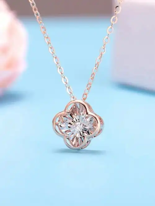 钻石四叶草项链