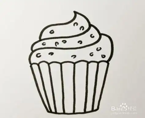 甜品简笔画小红书