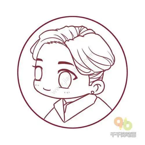 q版郭京飞简笔画图片教程-明星人物-千千简笔画