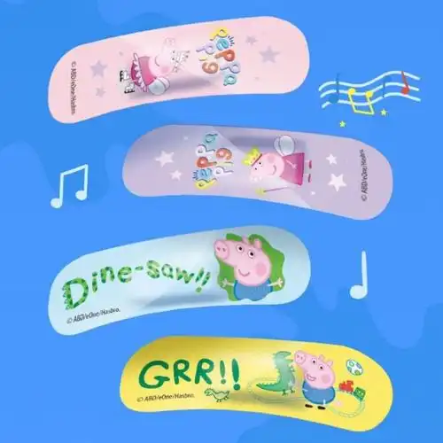 海氏海诺120片装佩奇联名款可爱创可贴儿童卡通高弹防水透气一次性