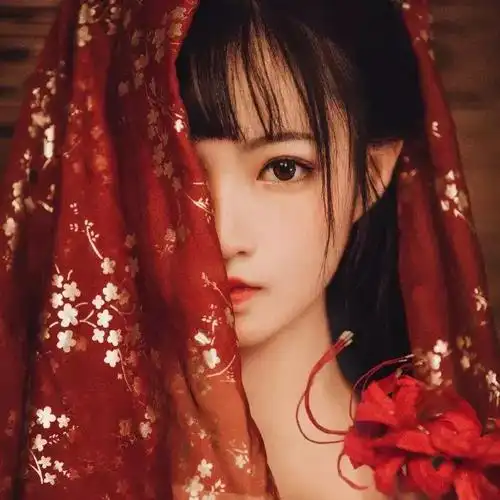 唯美红衣古风女生头像|拾尽春花皆是你