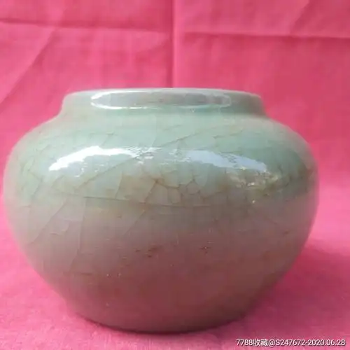 豆青釉哥窑开片小罐-青瓷/秘色瓷-7788瓷器
