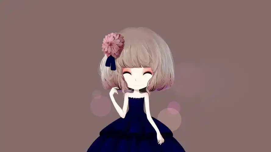 花花姑娘可爱卡通电脑桌面壁纸