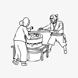 豆浆pngpng石磨pngpng蓝色背景诚信企业文化海报pngpng石磨pngpng卡