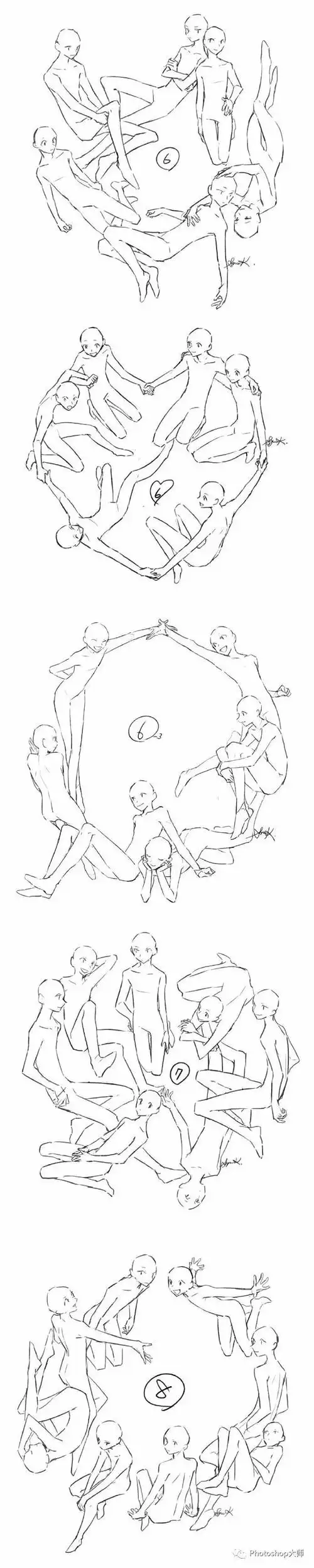 多人环形构图素材