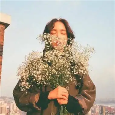 女生手捧满天星头像唯美漂亮