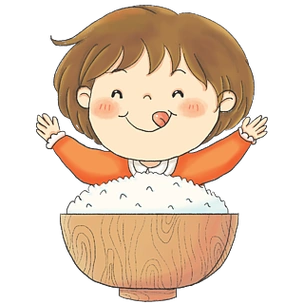 可爱女孩开心吃饭元素