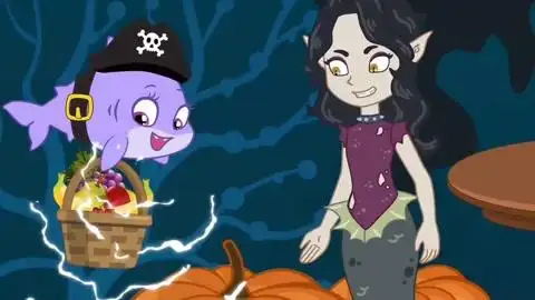 【鲨鱼哥】baby-shark女巫鲨鱼抢糖果