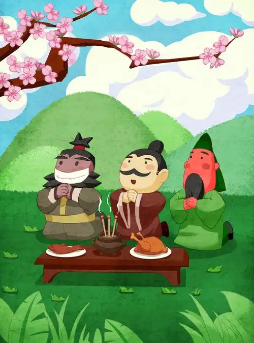 桃园三结义|插画|儿童插画|茶水部_原创作品-站酷zcool