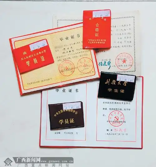 杨大姐的各类学业证书.