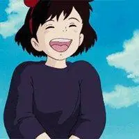 咧嘴大笑的女生动漫头像点击鼠标右键下载