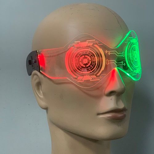 led科幻发光眼镜未来科技感赛博朋克夜店酒吧蹦迪表演护目镜儿童