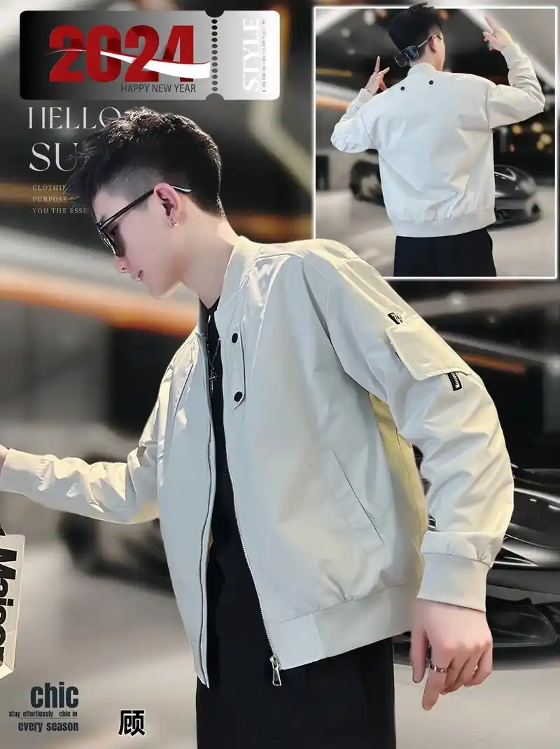 棒球服夹克休闲男外套来啦!2024新款韩版潮流高级感痞帅男装上衣