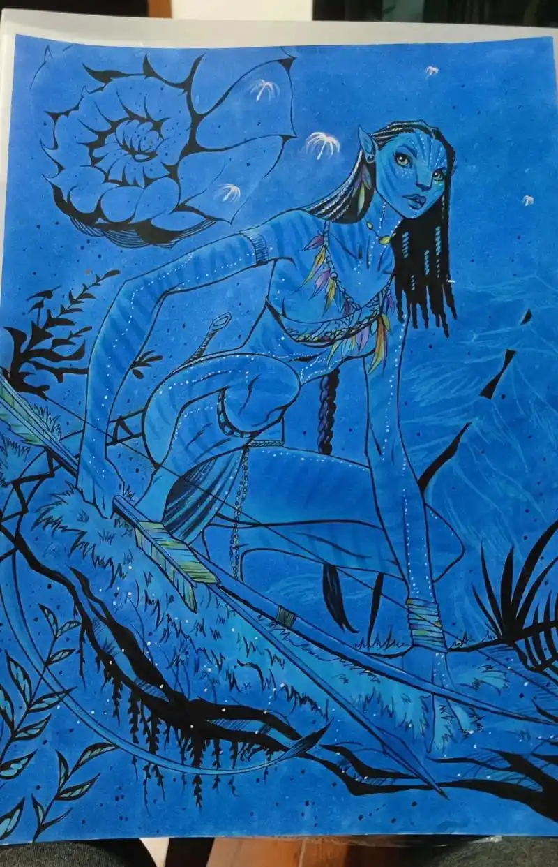 阿凡达.#手绘 #画画 #阿凡达 #彩铅 #马克笔 - 抖音