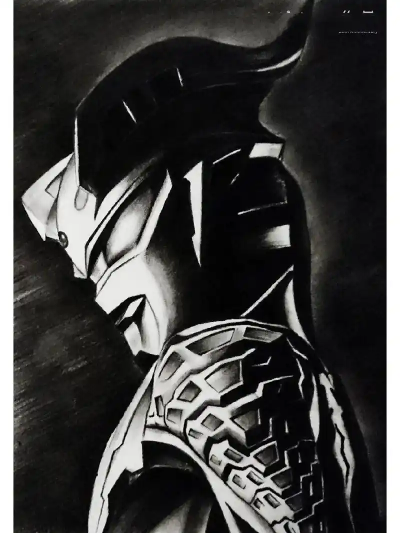 素描赛罗奥特曼 2017年画的.