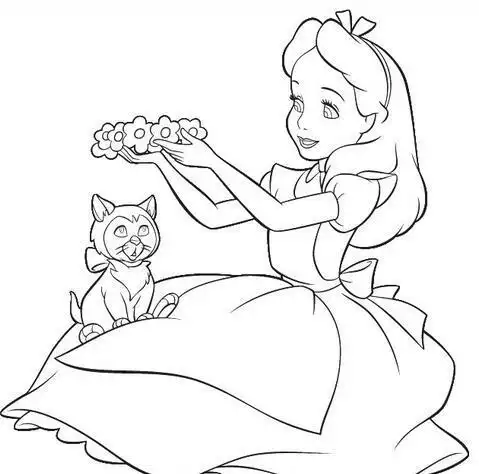 大全笔画教程绘画爱丽丝梦游仙境卡通简笔画图片大全爱丽丝漫游奇境