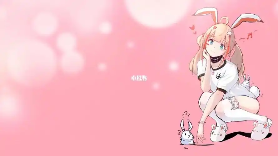 兔子mm粉白兔子拖鞋白丝版本