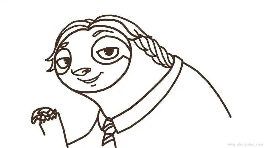 疯狂动物城简笔画树懒闪电简笔画