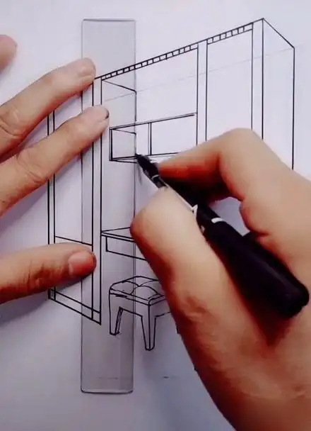 梳妆台手绘透视图