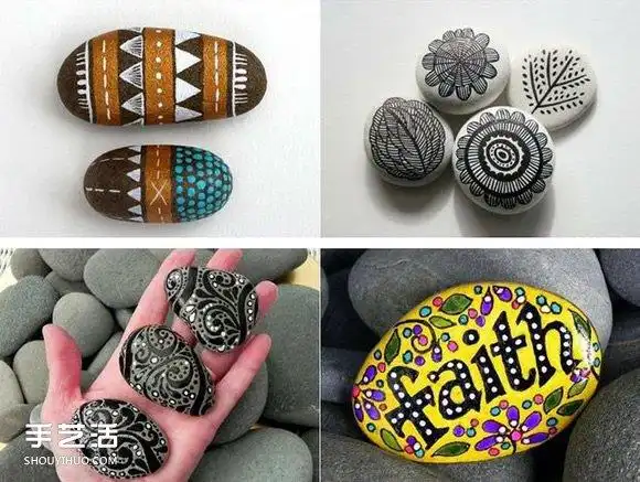漂亮的石绘图片欣赏鹅卵石手绘作品图片