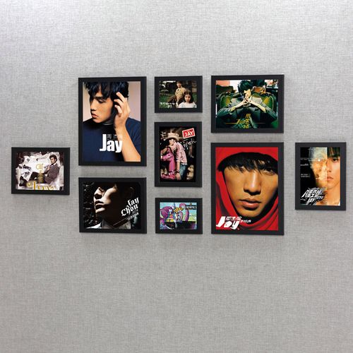 周杰伦挂画jay专辑封面海报相框照片墙客厅卧室房间免打孔装饰画