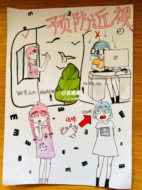 原创预防近视海报手抄报保护眼睛主题13