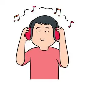 主持人电视波普艺术风格矢量听音乐的人的矢量集老式黑白电话手画插图