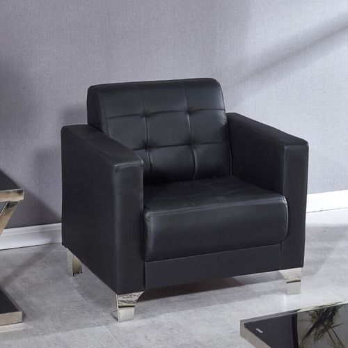 办公沙发商务接待皮沙发单人沙发椅多人位小户型组合办公家具 经典黑