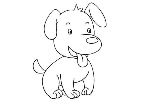 动物简笔画,小狗的图画,小狗简笔画,简笔画图片