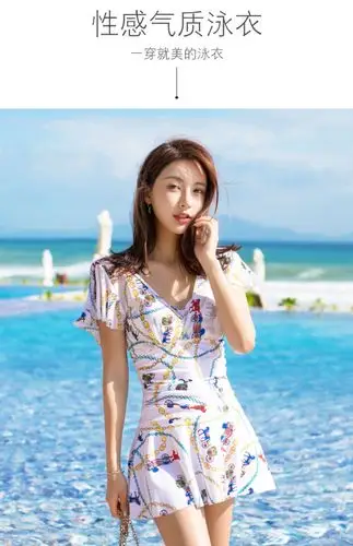 泳衣女保守遮肚显瘦温泉游泳衣2019新款爆款小胸聚拢女士连体泳装