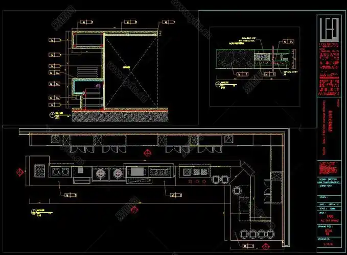 全套施工图,灯具布置图,家具布置平面图,立面图,自助餐台立面图