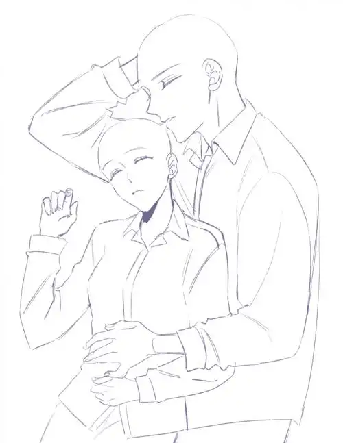 cp双人动态互动线稿模板