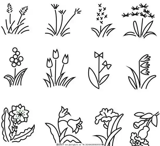 花草简笔画 花草简笔画大全带颜色