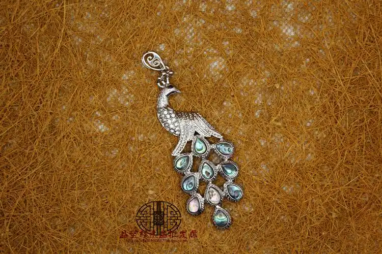 产地贝壳工艺品 孔雀开屏项饰吊坠鲍鱼贝挂坠饰品