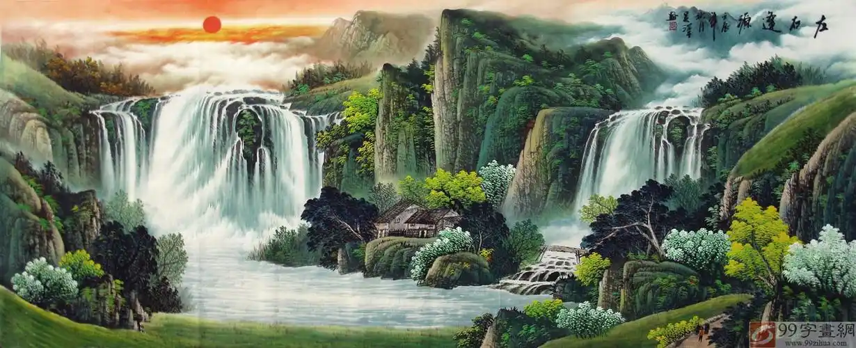 聚宝盘山水画 - 聚宝盆山水画 - 99字画网