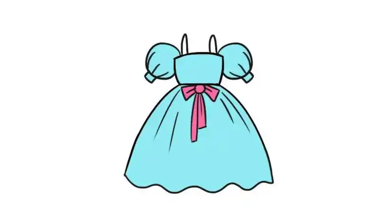 公主裙简笔画有颜色搭配