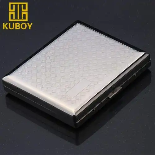 kuboy酷宝烟盒不锈钢20支装超薄便携男士礼品香菸盒包邮刻字