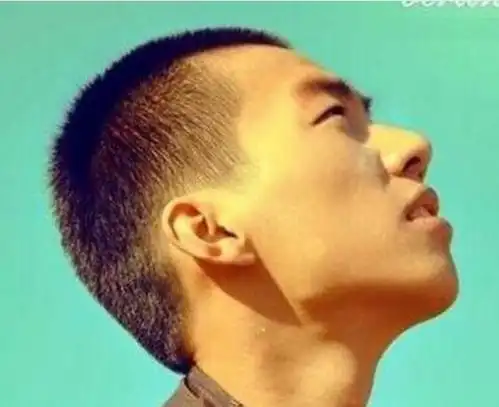 男士碎平头发型图片