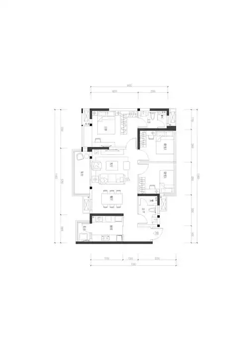 海伦春天三室两厅双卫户型图,3室2厅2卫97.00平米- 成都透明房产网