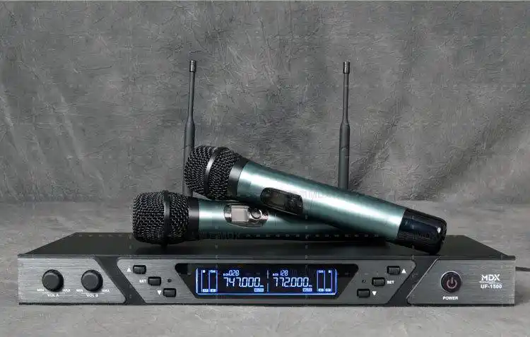 mdx/麦迪声 uf-1500 卡拉ok麦克风 专业高保真u段无线话筒一拖二_7折