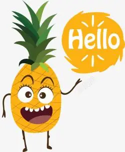 你好可爱夏天你好卡通菠萝矢量图高清图片