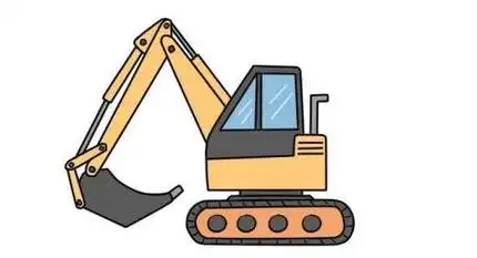 挖土机简笔画翻斗车简笔画怎样画 儿童五颜六色挖土机简笔画教程