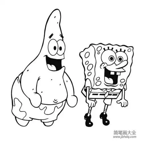卡通人物简笔画海绵宝宝简笔画图片大全