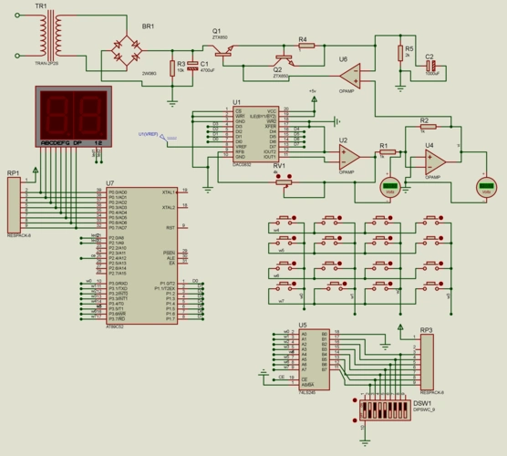 51单片机直流电压源proteus仿真电路程序设计