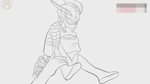 儿童早教简笔画:温馨的赛文奥特曼与赛罗奥特曼两父子