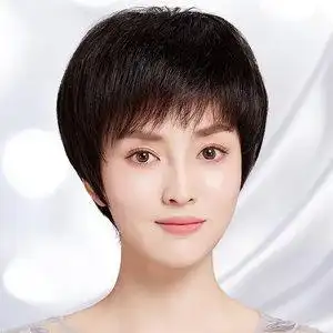 假发女短发圆脸图片